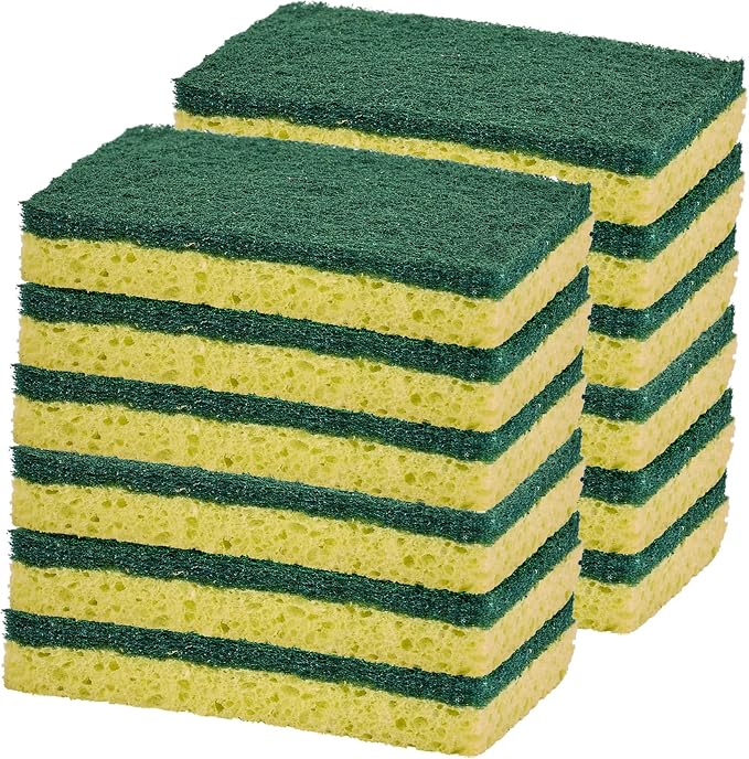 Kitchen Large Sponges for Washing Dishes, Non-Scratch Cellulose Dish Scrub Sponges, Cleaning Sponges for Household Use, Safe Cleaning Products, Kitchen Sponges Pack of 12, by Superio