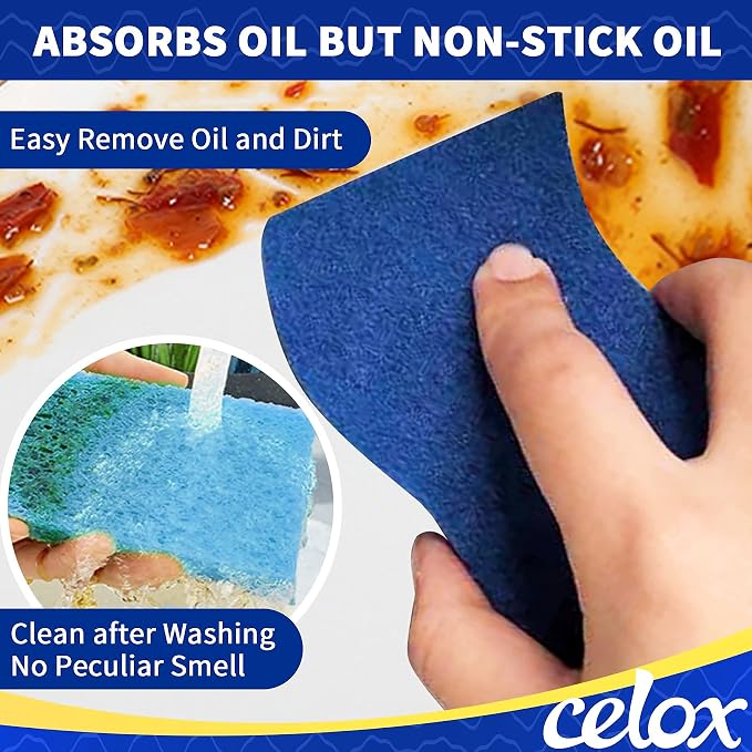 CELOX 24 Non-Scratch Scrub Sponges for Washing Dishes, Blue