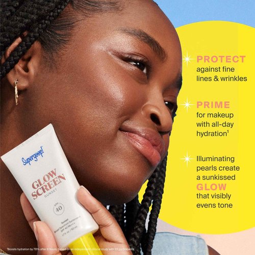 Supergoop! Glowscreen SPF 40, Sunrise (Champagne Glow) - 1.7 fl oz, Pack of 2 - Glowy Primer + Broad Spectrum Tinted Sunscreen - Helps Filter Blue Light - Hydration - Hyaluronic Acid & Vitamin B5
