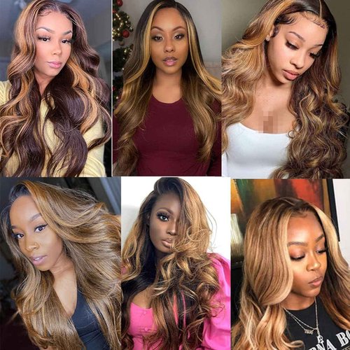 Fabimiya Water Wave P4/27 Human Hair Bundles 22 24 26 Inch Unprocessed Brazilian Virgin Hair Bundles P4/27 Human Hair Quick 11A Weave Hair Extension
