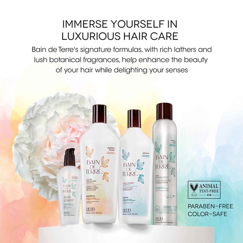 Bain de Terre Color Preserving Shampoo and Conditioner Set & Shine Serum | Passion Flower | Protects & Maintains Color-Treated Hair | Paraben Free | Color-Safe | 33.8 Fl Oz