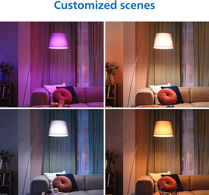 Philips Smart Lighting Connected Light Bulbs, 2-Pack, Color A19 60W 800LM E26 Indoor LED Lights, Smart Bulbs with Motion Detection, Control with Voice or App
