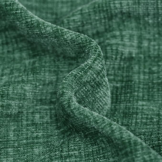 CaliTime Christmas Throw Pillow Covers Decorative 22 X 22 Inches Pack of 2 Cozy Chenille Cushion Cases for Couch Sofa Bed Living Room Home Dark Green