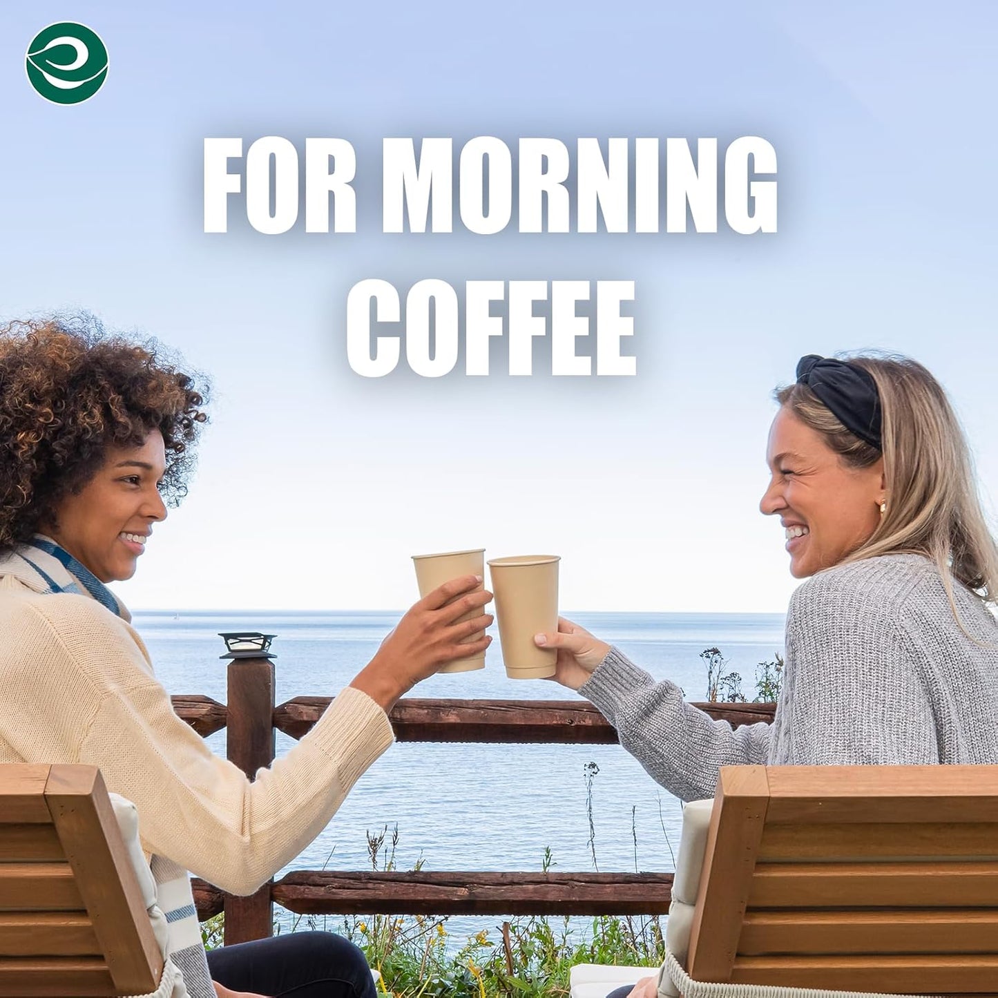 ECO SOUL 100% Compostable Plant-Based 16oz Hot Cups | (50 Count, 16 oz Hot Cups) | Disposable Bagasse Paper Cups | Eco-friendly Cups | Sturdy, Microwave & Oven Safe
