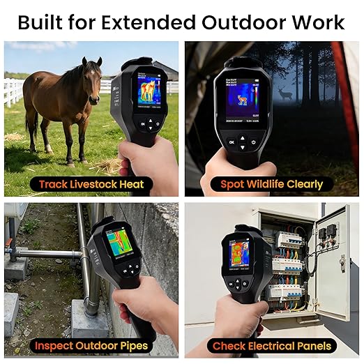 Thermal Camera for Home Inspection, 240×240 TISR Infrared Camera with 14-Hour Battery Life, 25Hz Handheld Thermal Imager with 50°FOV for Water Leak Detection, HVAC, Electrical Inspection