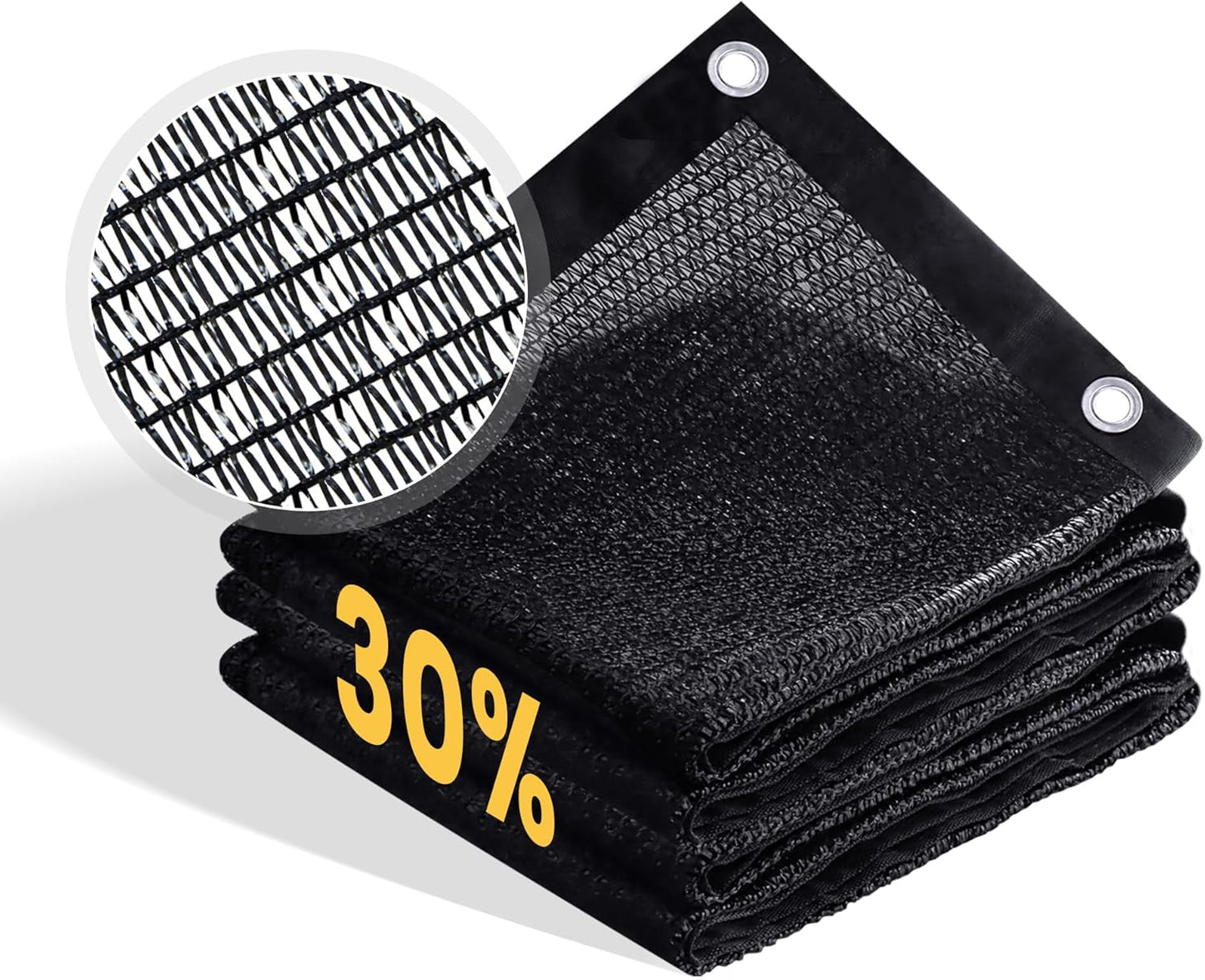 VICLLAX 30% Shade Cloth, 17x18FT Durable Black Mesh Trap with Every 3 FT Grommet, Sun Shade Fabric Netting for for Plants Cover, Greenhouse, Chicken Coop, Barn Kennel, Garden Patio