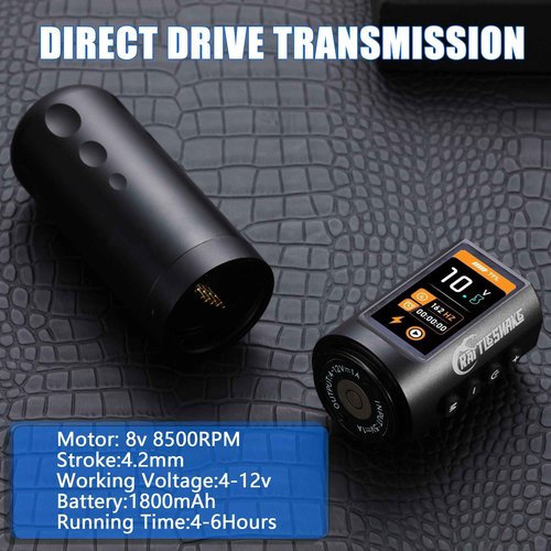 Rattlesnake Rotary Tattoo Machine Pen V4 Digital LED Display 4.2mm Stroke Length with Extra Battery