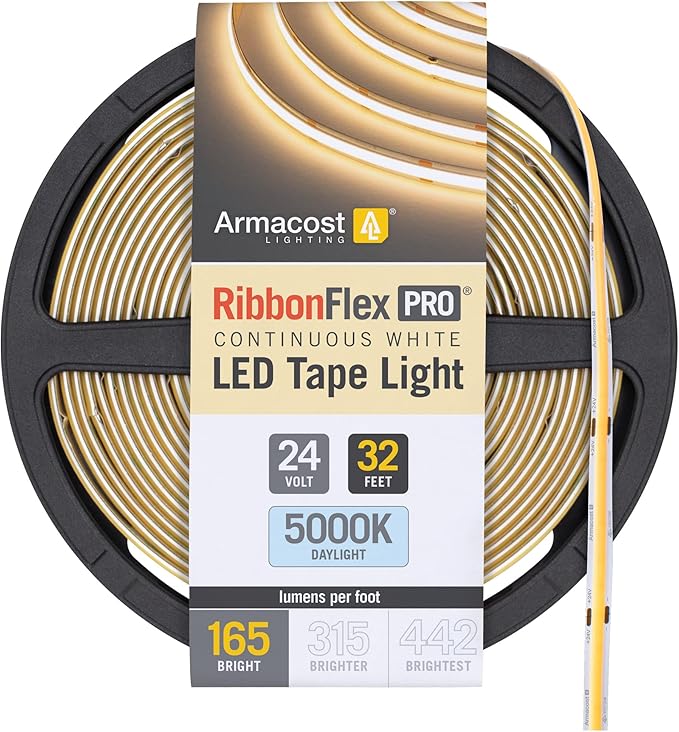 Armacost Lighting RibbonFlex Pro COB, 24V, 5000K, 165 Lumens/Ft, IP20, 10M 171450