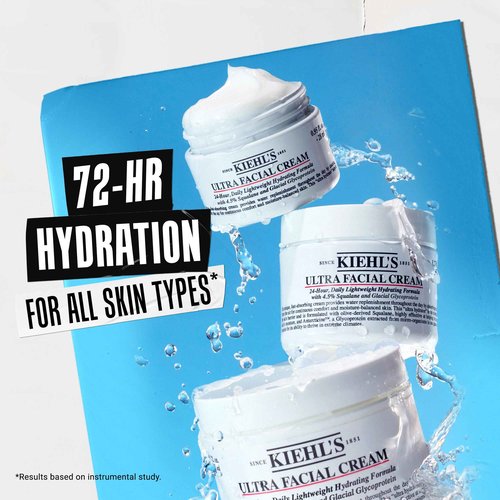 Kiehl's Ultra Facial Cream, with 4.5% Squalane to Strengthen Skin's Moisture Barrier, Skin Feels Softer and Smoother, Long-Lasting Hydration, Easy and Fast-Absorbing, All Skin Types - 5.07 fl oz