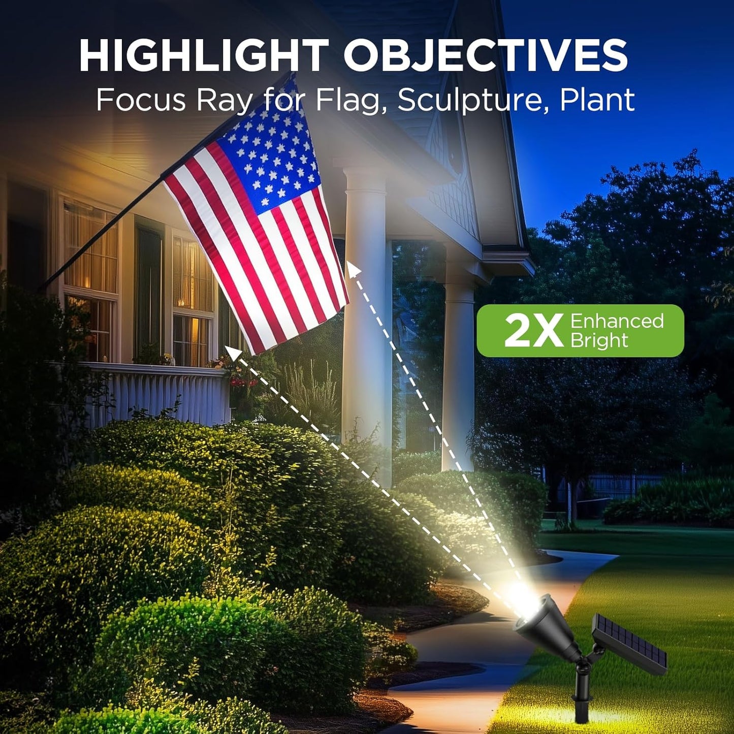 InnoGear Solar Lights Outdoor Waterproof Solar Garden Light for Outside Yard Landscape Lighting Pathway Spot Lights Spotlight Wall Light Auto On/Off, Pack of 4 (White)