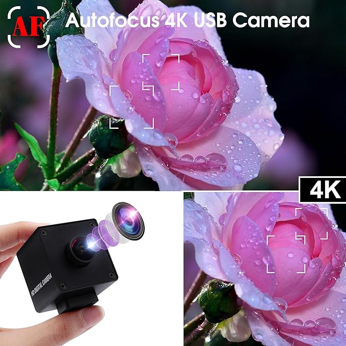 SVPRO 4K USB Wide Angle UVC Computer Camera With 170 Degree Fisheye Lens, Industrial IMX317 Sensor for Linux Windows Android Mac OS, Plug&Play Video With 1/4" Screw Mount