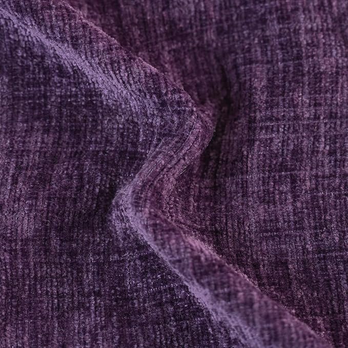 CaliTime Throw Pillow Covers Decorative 18 X 18 Inches Pack of 4 Cozy Chenille Cushion Cases for Couch Sofa Bed Living Room Home Plum Purple