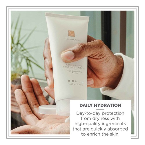 Zents Body Lotion and Cashmere Oil Set (Mandarin), Anti-Aging Probiotic Lotion, Soften and Moisturize Skin with Organic Coconut Oil, Moisturize and Nourish Dry Skin, Powerful Healing Duo