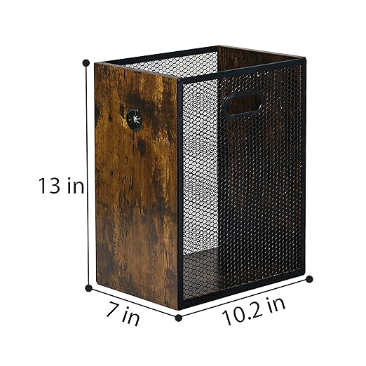 Small Trash Can 4.5 Gallon, Trash Bin, Industrial Garbage Can with Handle, Metal Mesh Waste Basket for Kitchen, Home Office, Bedroom, Living Room