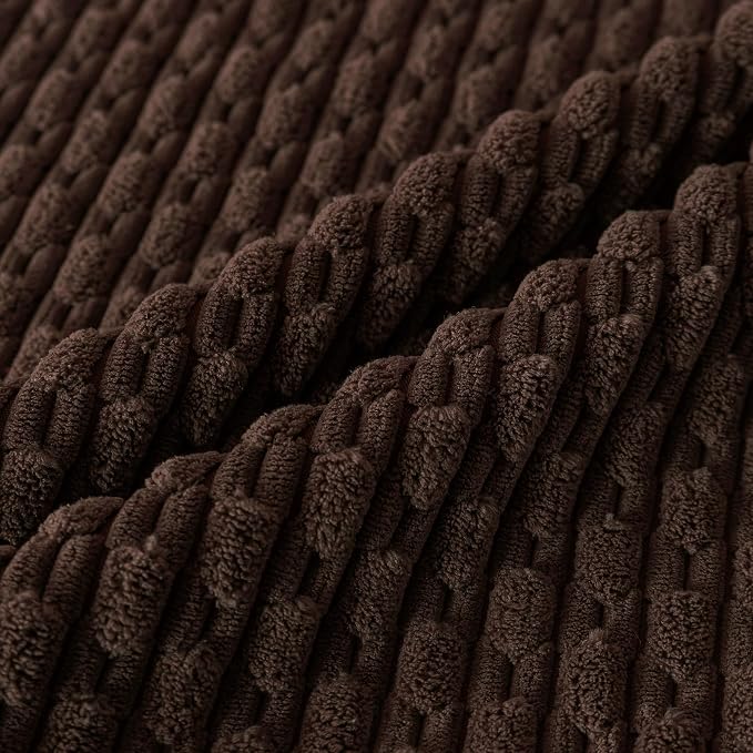 Set of 4 Dark Brown Decorative Throw Pillow Covers 26x26 Inch Corduroy Pillow Covers for Bed Couch Sofa Living Room Soft Square Cushion Cases