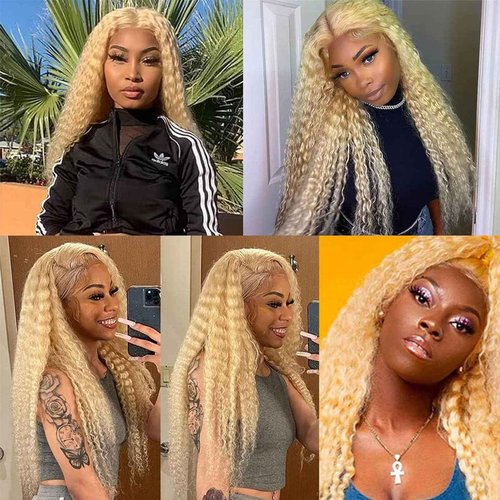 Fabimiya 26 28 30 Inch Bundles Human Hair Blonde 613# Jerry Curly Human Hair Bundles Unprocessed Soft Sewn In Hair with Double Weft for Black Women