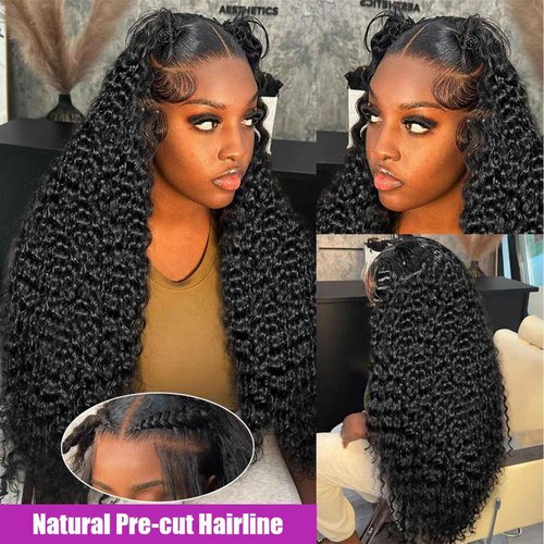 VIPbeauty 13x6 Water Wave Lace Front Wigs Human Hair 180% Density Deep Wave 13x6 HD Lace Front Wigs Human Hair Pre Plucked 14A Brazilian Virgin Curly Wigs for Women 22 Inch