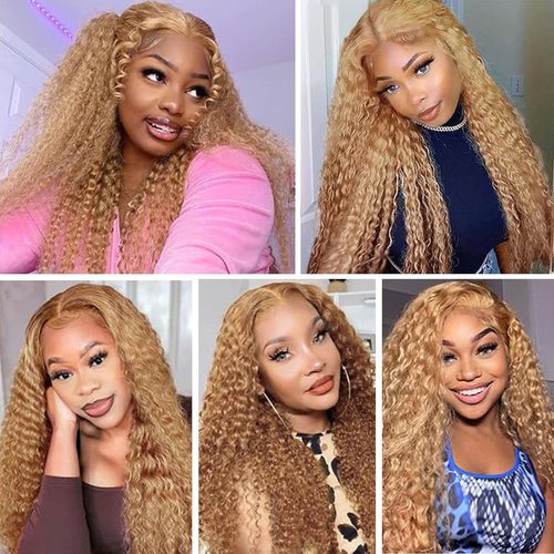 Fabimiya 14 16 18 Inch Human Hair Bundles Honey Blonde 27# Jerry Curly Bundles Human Hair 100% Unprocessed Soft Sewn In Hair with Double Weft for Black Women
