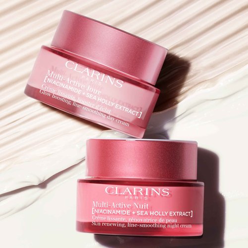 Clarins Multi-Active Day Moisturizer with Niacinamide | Smooth Fine Lines | Visibly Tighten Pores | Even Tone and Texture | Boost Glow | Strengthen Moisture Barrier | Dry Skin Type | 1.7 Ounces