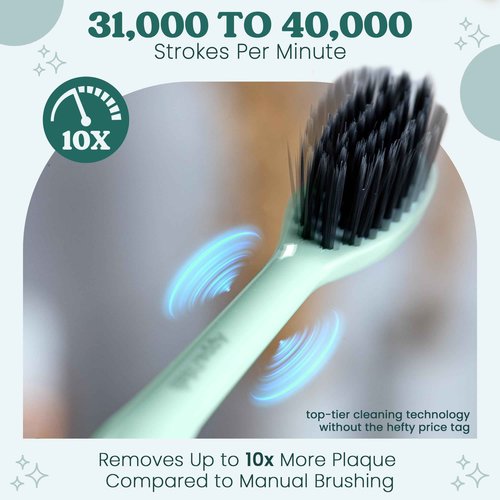 Appafresh Sonic Electric Toothbrush for Adults – Battery Powered Tooth Cleaning Brush with Timer, 5 Modes & 3 Intensity Levels – Long-Lasting 90-Day Battery Life