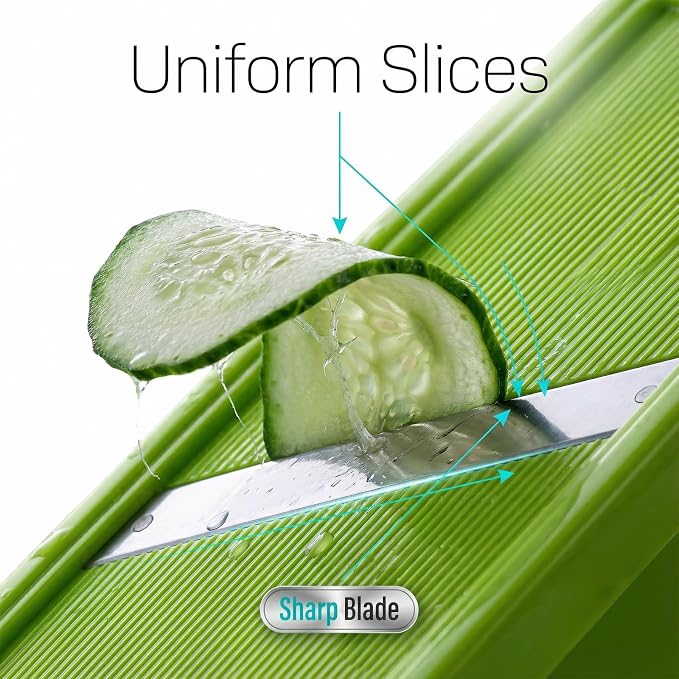 Handheld vegetable Slicer Potato Slicer: Suitable for Potatoes, Carrots, Zucchini, Cucumbers, Onions, Eggplants, Suitable for Making Potato Chips and Using Vegetable French (Green)