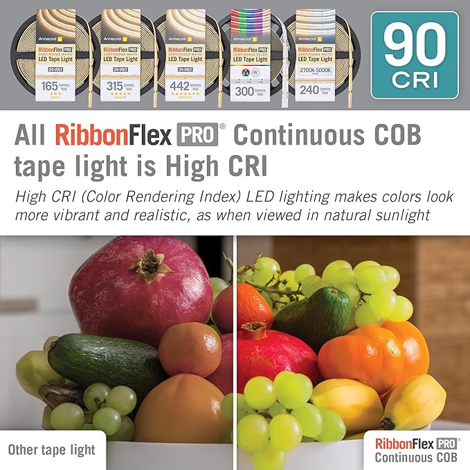 Armacost Lighting RibbonFlex Pro COB, 24V, 5000K, 315 Lumens/Ft, IP20, 5M 172430