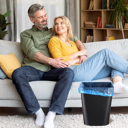 Amyhill 20 Pcs Small Trash Can 2 Gallon Plastic Garbage Can Small Waste Basket for Bathroom Office Kitchen Living Room Bedroom Home Under Desk (Black)