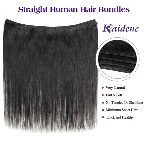 Straight Human Hair Bundles Raw Bundles Human Hair 20 22 24 Inch 12A Unprocessed Virgin Hair Extensions for Sew In Quick Weave Glossy Remy Hair Bundle for Women
