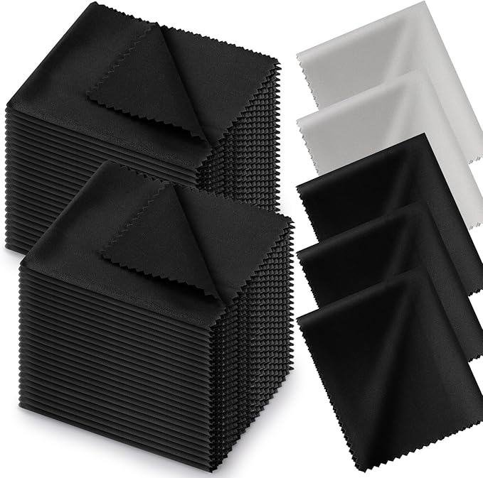 50Pcs Microfiber Cleaning Cloths, Eye Glass Clean Cloth, Eyeglass Phone Lens Wipes, Washable