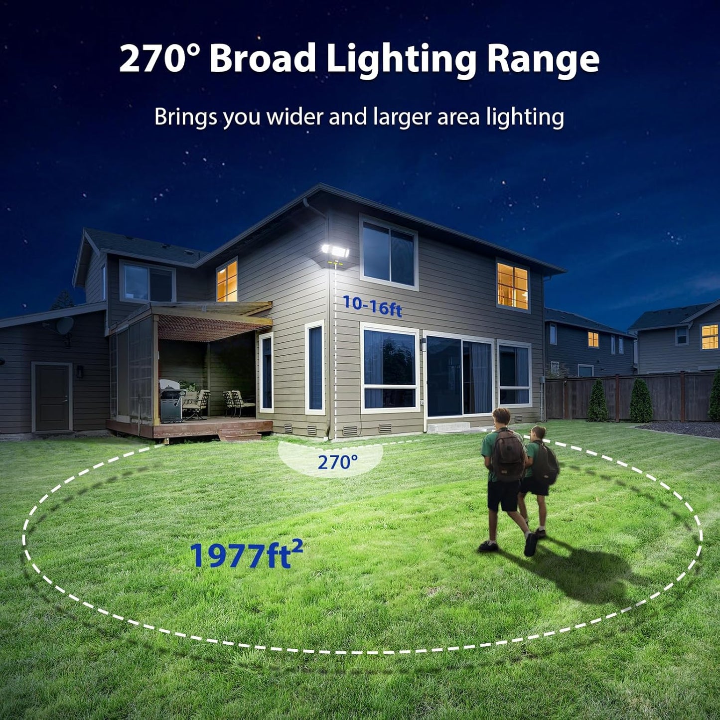 iMaihom 100W Motion Sensor LED Security Light, 9000LM Super Bright Flood Lights Outdoor, 6500K Exterior Floodlight, IP65 Waterproof, 3 Head Adjustable Motion Detector Light for Yard Garage (Brown)
