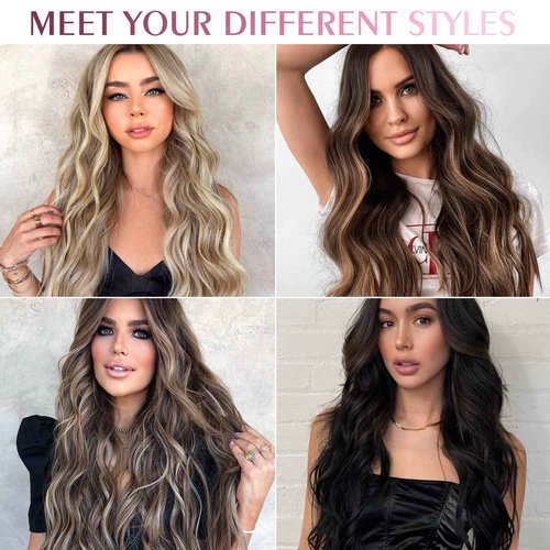 Fimislosion Real Hair Extensions Clip in Human Hair, Seamless Clip in Hair Extensions Real Human Hair, 20 Inch Clip ins extensions for women, Honey Blonde With Bleach Blonde 120G 7Pcs