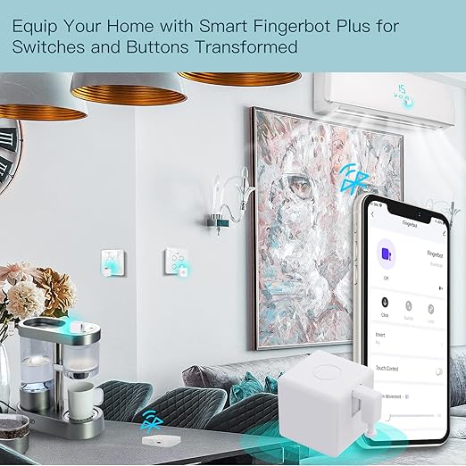 MoesGo Smart Bluetooth Fingerbot with Fingerbot Hub and Accessories, Smart Switch Button Pusher Bot, Remote Control Smart Life Tuya App, Add Fingerbot Hub Make it Compatible Alexa and Google Home
