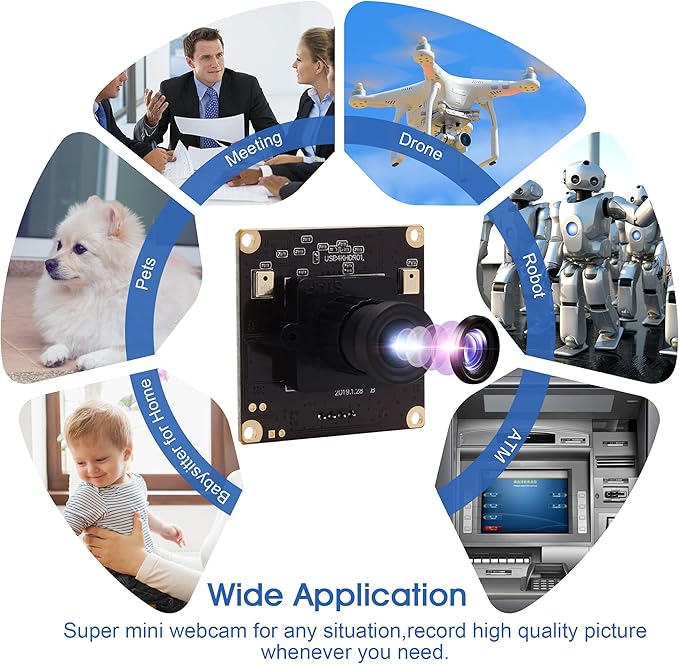 ELP 4K USB Camera for Computer & Rasp Pi - Dual Microphone, IMX317 Sensor, 8MP USB Security Camera