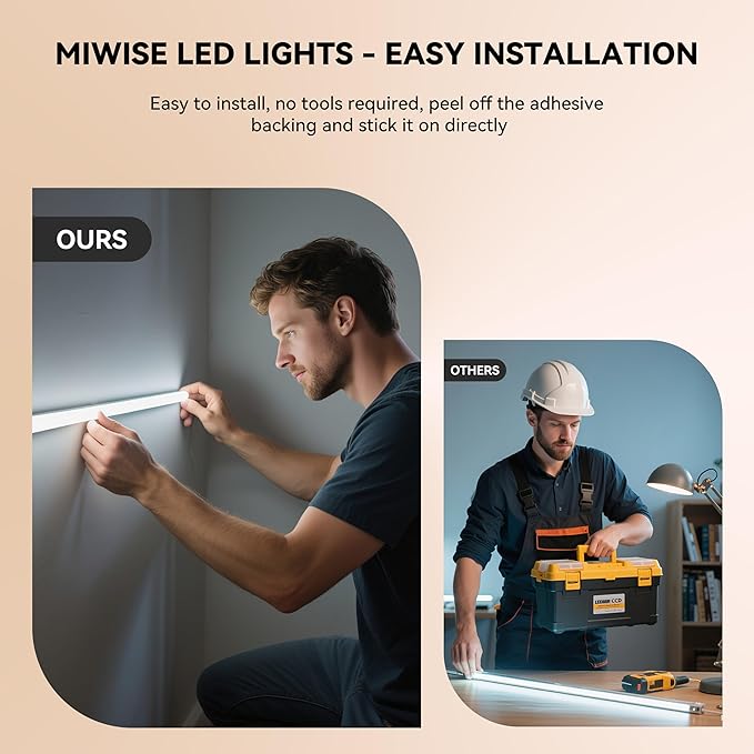MIWISE COB LED Strip,4000K Natural White 20ft/6.1m,Dimmable Super Bright 24V LED Strip Light,CRI 90+ Flexible Tape Light with RF Remote Timer Function,for Home/Cabinet/Bedroom/TV DIY Lighting Project