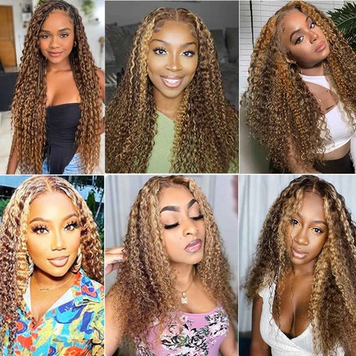 Habiliana Bundles Human Hair 22 24 26 Inch Jerry Curly Wave P4/27 Human Hair Bundles 11A Unprocessed Brazilian Virgin Quick Weave Hair Extensions for Black Women