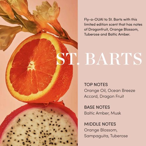 OUAI St. Barts Body Bundle - Includes Hair & Body Mist (3.3 Oz) for Head-to-Toe Fragrance, Hydrating Body Cream (7.5 Oz) and Body Cleanser (10 Oz) - 3 Piece Bundle