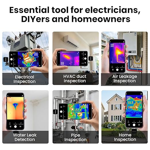 Thermal Camera, Thermal Imaging Camera for Android, 128x96 Ture IR Resolution Infrared Camera, 14℉ to 842℉（-10℃ to 450℃), 10 Color Palettes