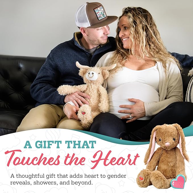 My Baby’s Heartbeat Bear, 20 Second Re-Recordable Digital Voice Recorder Plush Keepsake for Baby’s Heartbeat Memory, Pregnancy Keepsake (Not a Medical Device), Racoon