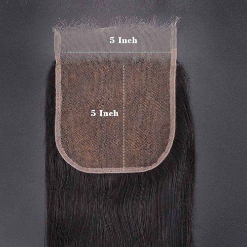 MYSHINYWIGS 5x5 HD Lace Closure Only, Skinmelt Hd Closure Natural Hairline with 4C Curly baby Hair Bleached Knots Straight Hd Closure Human hair 5x5 Invisible Knots Closure Natural Black 12 Inch