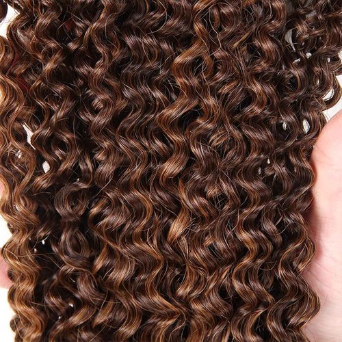 Condescension Human Hair Bundles 24 26 28 Inch Chocolate Brown P4/30 Jerry Curly Bundles Human Hair 100% Unprocessed Soft Sewn In Hair with Double Weft for Black Women
