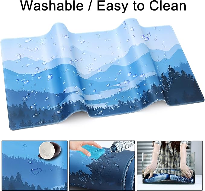 Desk Mat,Large Mouse Pad 35''×15.6'' XXL Extended Mouse Pad Mat Desk Pad with Non-Slip Base Mousepad for Computer,Office,Keyboard and Laptop - Bowtie