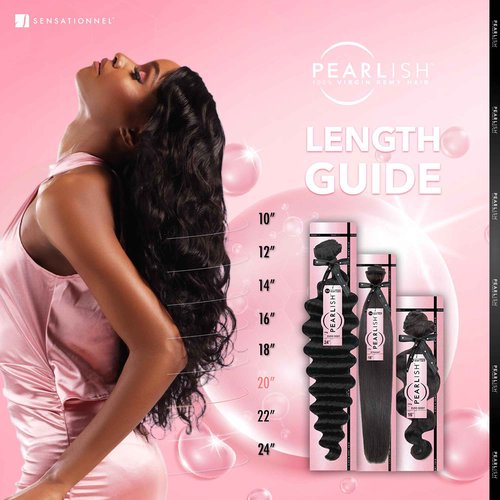Sensationnel Pearlish bundle human hair - euro body deep pearl conditioned 15a soft remy beauty supply sew in or glue on bundles (22 Inch, NATURAL)