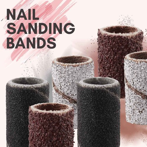 Makartt Nail Drill Handpiece for Up200 Machine Bundle With #80#150#240 Grits Nail Drill Bits Sanding Bands
