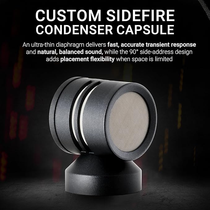 SE ELECTRONICS sE7 sideFire XLR Small Diaphragm Condenser Microphone with 90° Rotated Capsule - Professional Instrument Microphone for Drums & Guitar in Studio or on Stage - Music Recording Mic, Pair