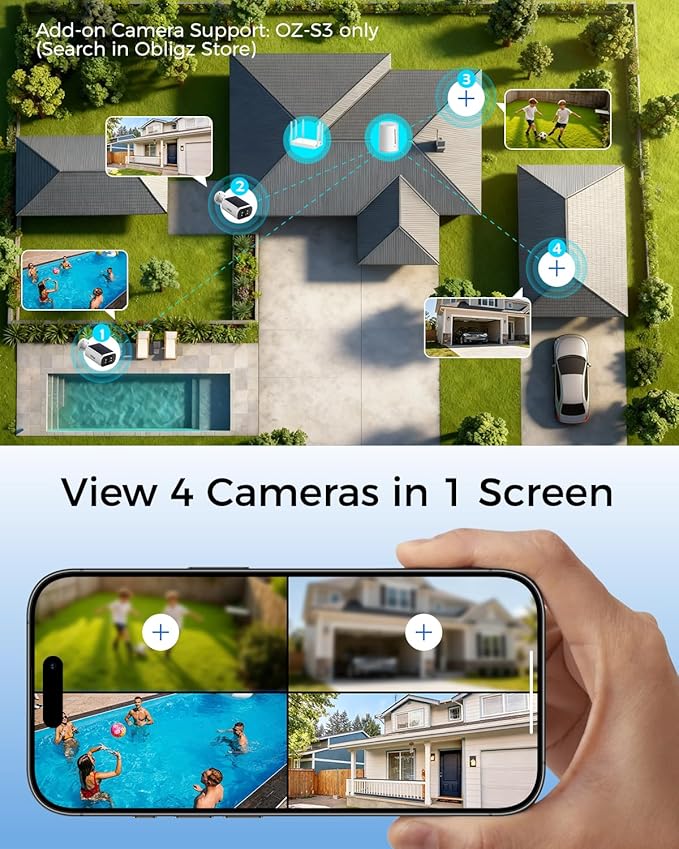 Solar Security Cameras Wireless Outdoor, 4MP Cameras for Home Security Camera System, 64GB Local Storage, No Subscription, Easy Setup, Color Night Vision, 2.4 & 5G WiFi, 2-Cam Kit
