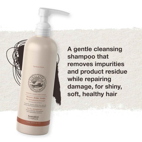 Tweak’d by Nature - Restore Hair Strengthening Shampoo for Damaged Hair, Moisturizing Shampoo, Sulfate Free, Paraben Free, Hydrating Hair Care for Instant Shine and Softness (33.8oz)