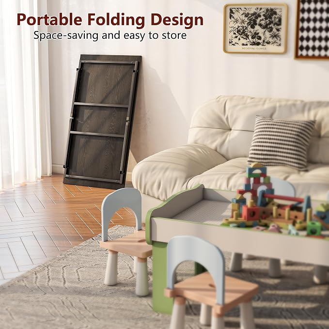 Black Coffee Table Foldable,Center Tables Modern Style, Industrial Wood Tabletop and Metal Frame, Accent Furniture for Home Office, Living Room,End Table,Tea Table, No Assembly