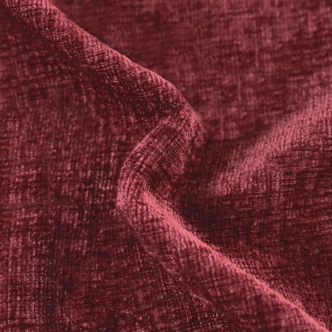 CaliTime Christmas Throw Pillow Covers Decorative 24 X 24 Inches Pack of 2 Cozy Chenille Cushion Cases for Couch Sofa Bed Living Room Home Burgundy