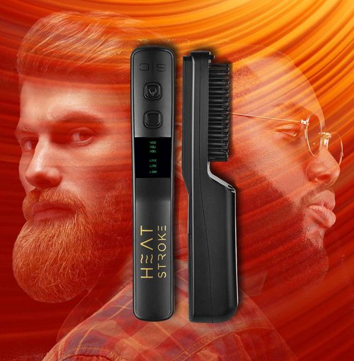 StyleCraft Heat Stroke Cordless Beard & Styling Hot Brush and USB-C Portable Charging Station Stand Holiday Gift Bundle Deal