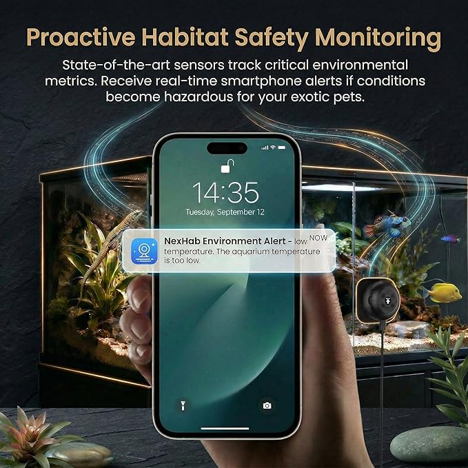 Noonkey 3MP 2K Pet Camera for Aquarium, Reptile & Bird Feeder, No Drill Window Security Camera, 5GHz/2.4GHz WiFi, Color Night Vision, 24/7 Recording, Human Detection & Alarm, 2-Way Audio, Work w/Alexa